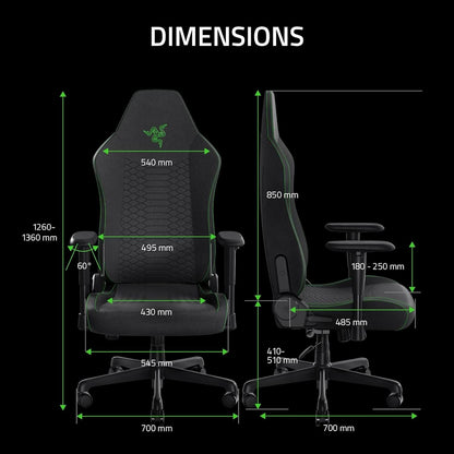 RAZER ISKUR V2 X - GAMING CHAIR BLACK FABRIC - RZ38-05310100-R3UA
