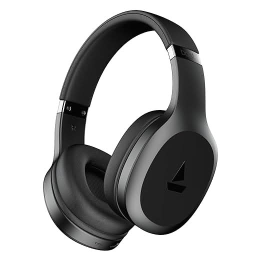 Boat Rockerz 412 40Ms Low Latency, Bluetooth Wireless Over Ear Headphone with Mic (Active Black)