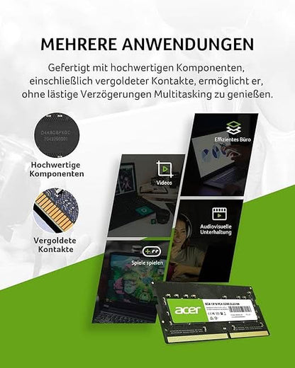 Acer SD100 8GB Single RAM 3200 MHz DDR4 CL22 Laptop Memory