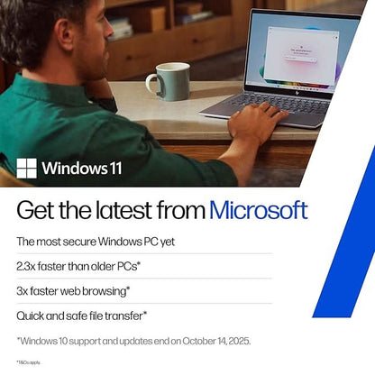 HP 14, Intel Core Ultra 7 155H (16GB DDR5, 512GB SSD), Micro-Edge, Anti-Glare, FHD, 14''/35.6cm, Win11, M365 Office24, Silver, 1.4kg, ep1151TU, FHD Camera, Backlit Laptop