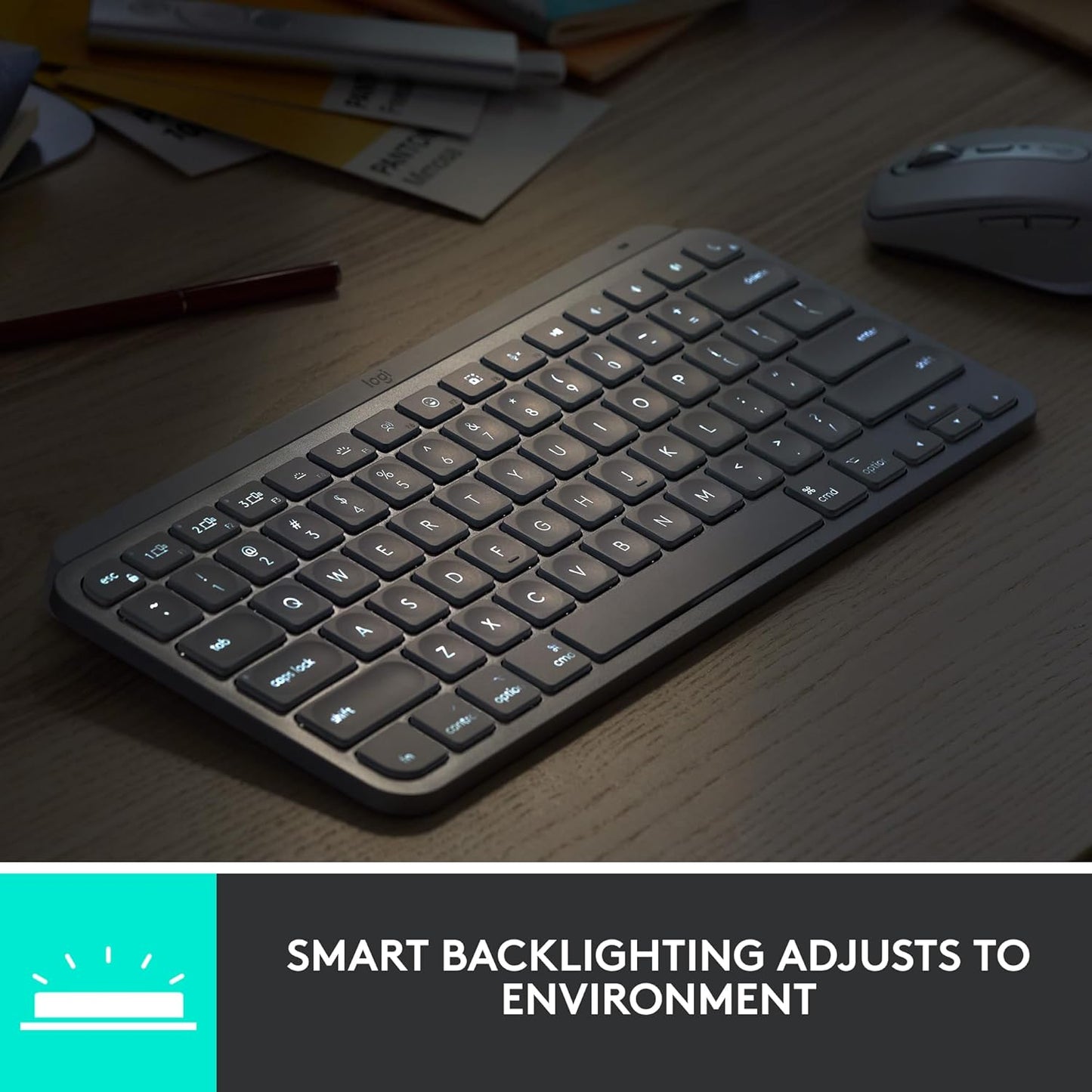 LOGITECH MX KEYS MINI WIRELESS KEYBOARD PALE GRAY