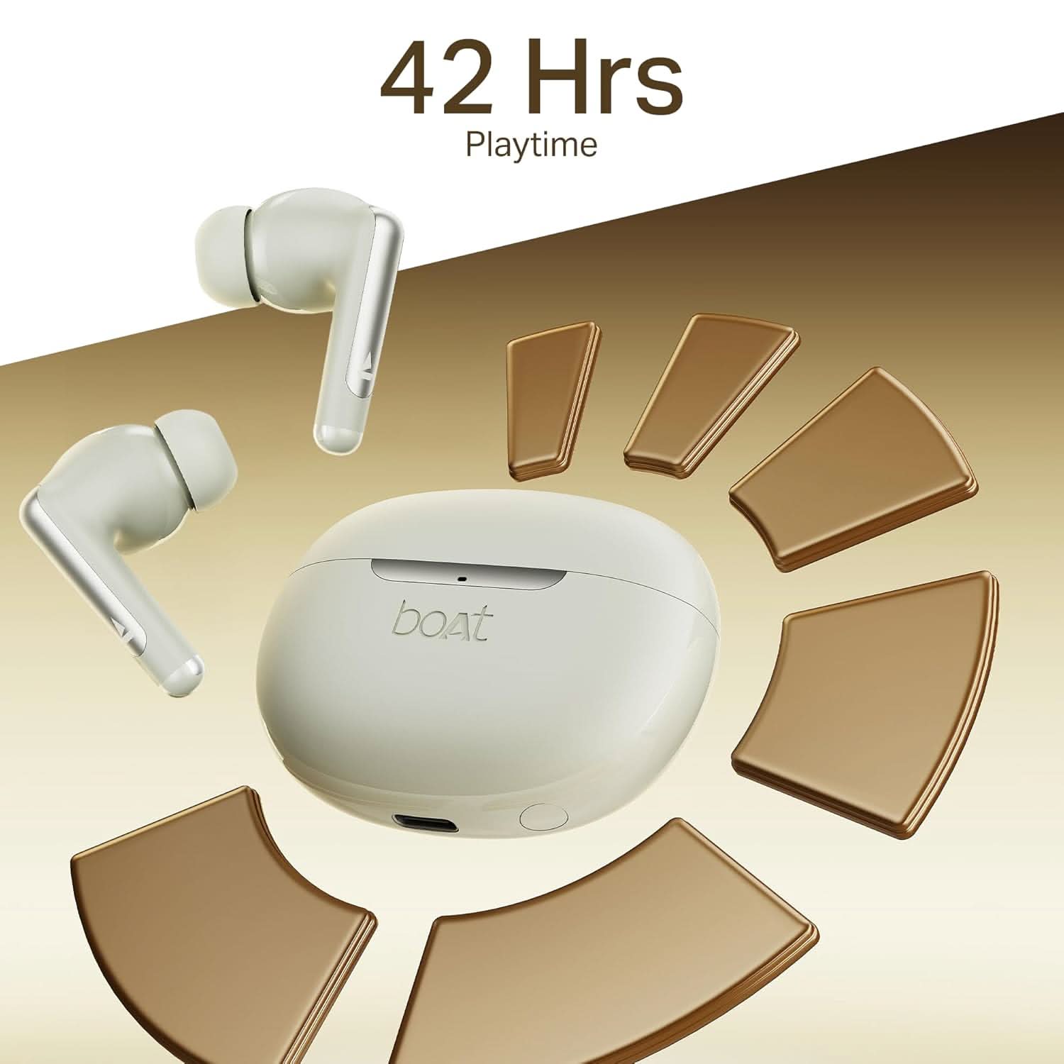 Boat Airdopes 141 Elite ANC TWS Ear Buds Wireless Earphones with mic (White)