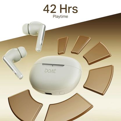 Boat Airdopes 141 Elite ANC TWS Ear Buds Wireless Earphones with mic (White)