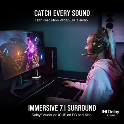 CORSAIR HS80 RGB USB WIRED GAMING HEADSET CARBON