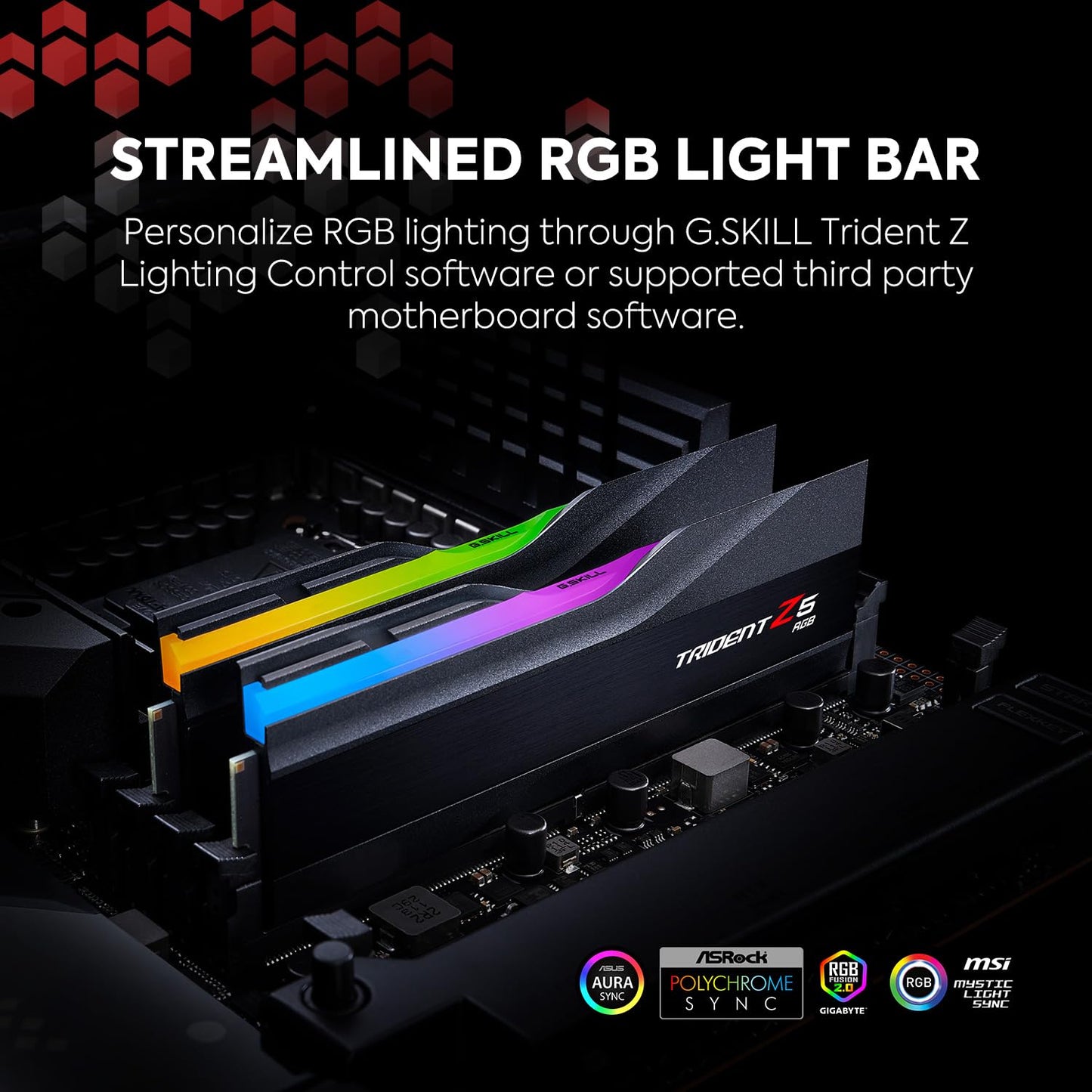 G.Skill Trident Z5 RGB 96GB (48GBx2) DDR5 6400MHz Desktop RAM F5-6400J3239F48GX2-TZ5RK