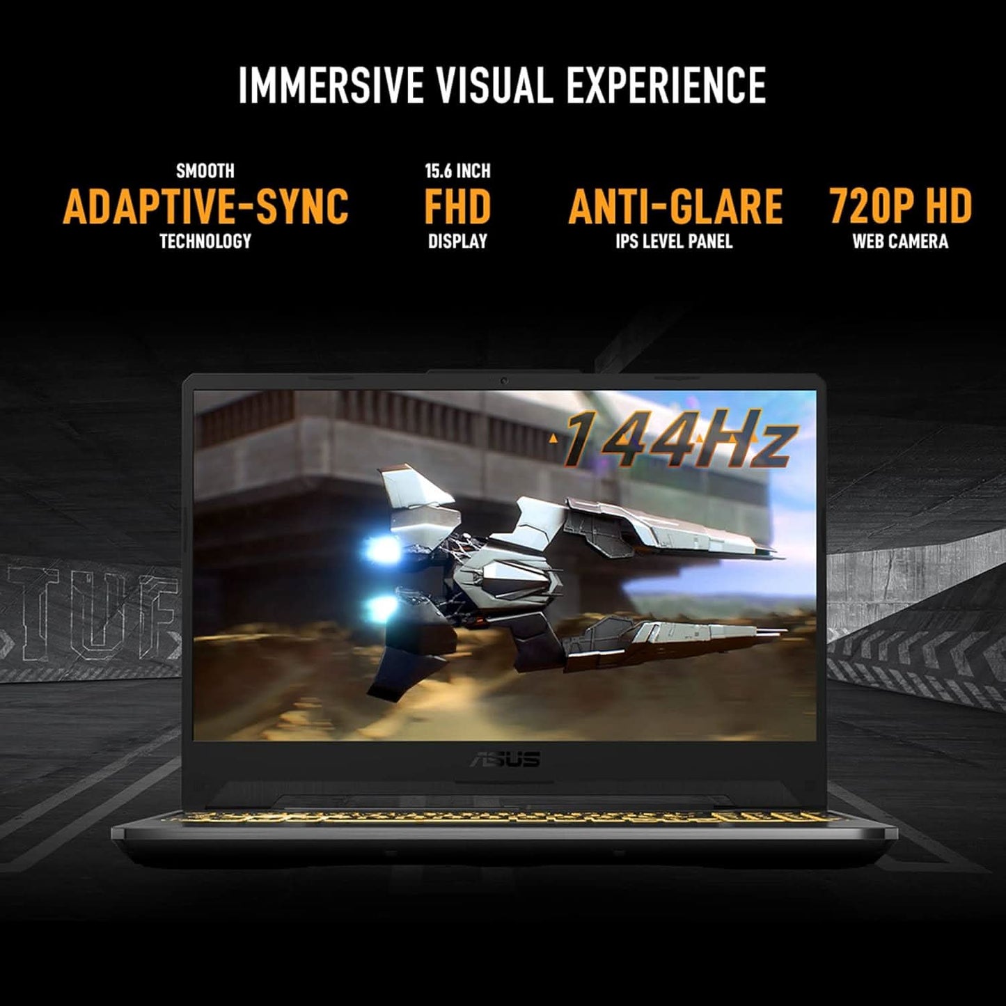 ASUS TUF GAMING A15, AMD RYZEN 7 7435HS, 15.6 INCH FHD 144HZ 250 NITS, GAMING LAPTOP (16GB RAM/512GB SSD/RTX 2050/WIN11/BLACK/2.30KG) WITH MS OFFICE, FA506NFR-HN259WS