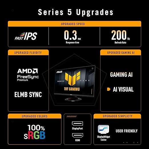 ASUS TUF Gaming Series 5 VG249Q5R 23.8 inch, Full HD Gaming Monitor