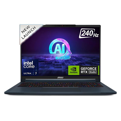 MSI STEALTH 16 AI STUDIO A1VFG-058IN BUSINESS AND GAMING LAPTOP (INTEL CORE ULTRA 7/ 32GB RAM/ 1TB SSD/WIN11 HOME/QHD+/8GB RTX 4060 GRAPH/ 2 YEAR WARRANTY)