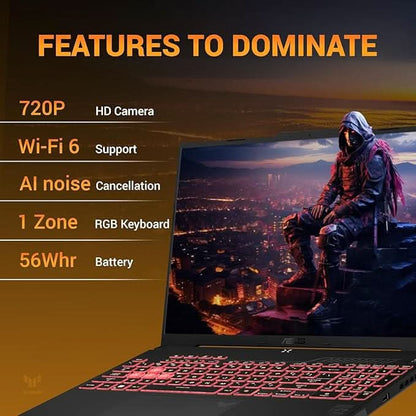 ASUS TUF A16 (2025), AMD Ryzen 7 7445HS, RTX 4050-6GB, 16GB RAM, 512GB SSD, FHD+, 16", 40 cm, Windows 11 Home, M365 Basic(1yr) Office24, Mecha Gray, 2.2 Kg, FA607NUG-RL136WS, Gaming Laptop