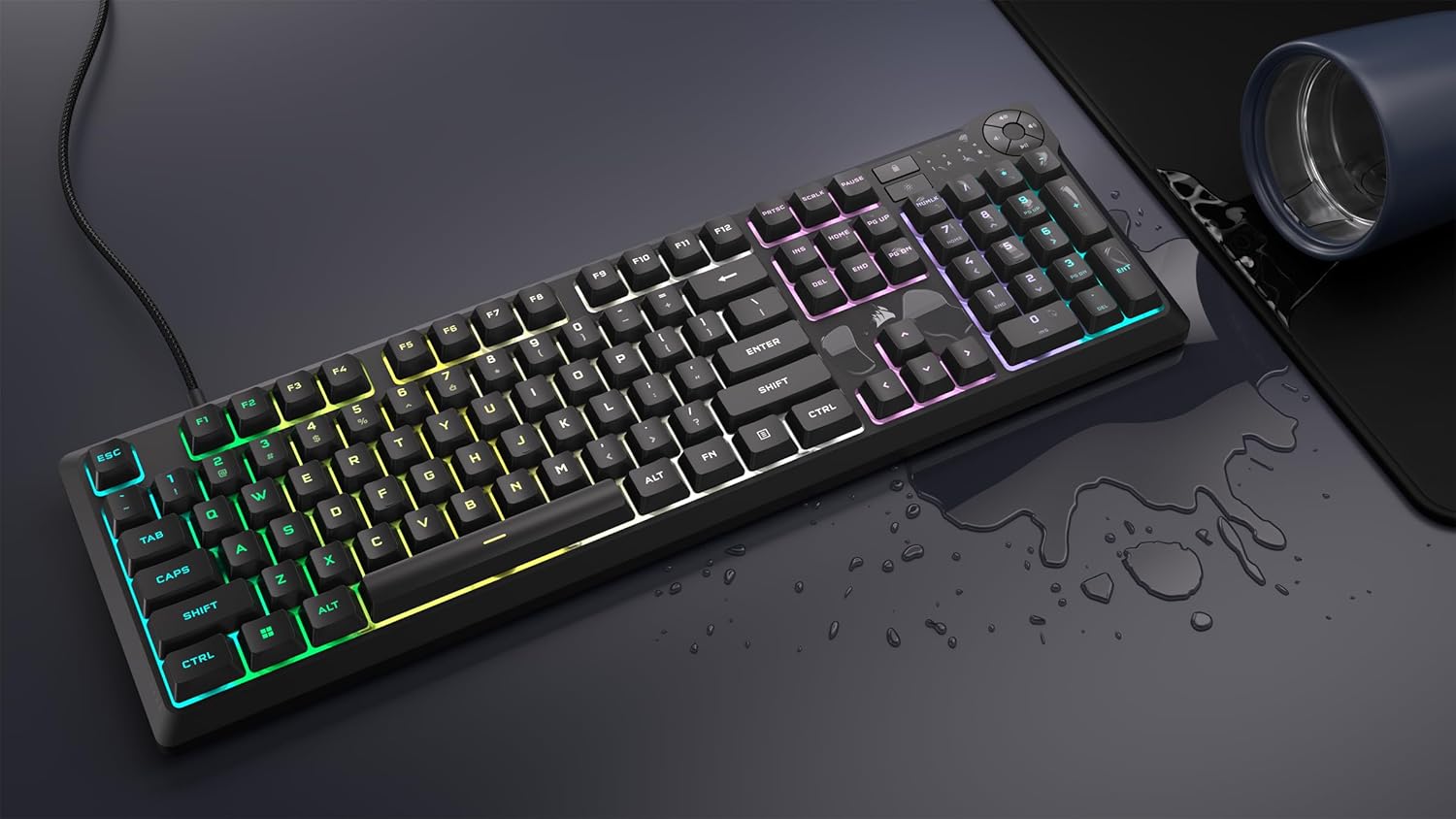 CORSAIR K55 CORE RGB GAMING KEYBOARD BACKLIT ZONED RGB LED RUBBERDOME CH-9226C65-NA
