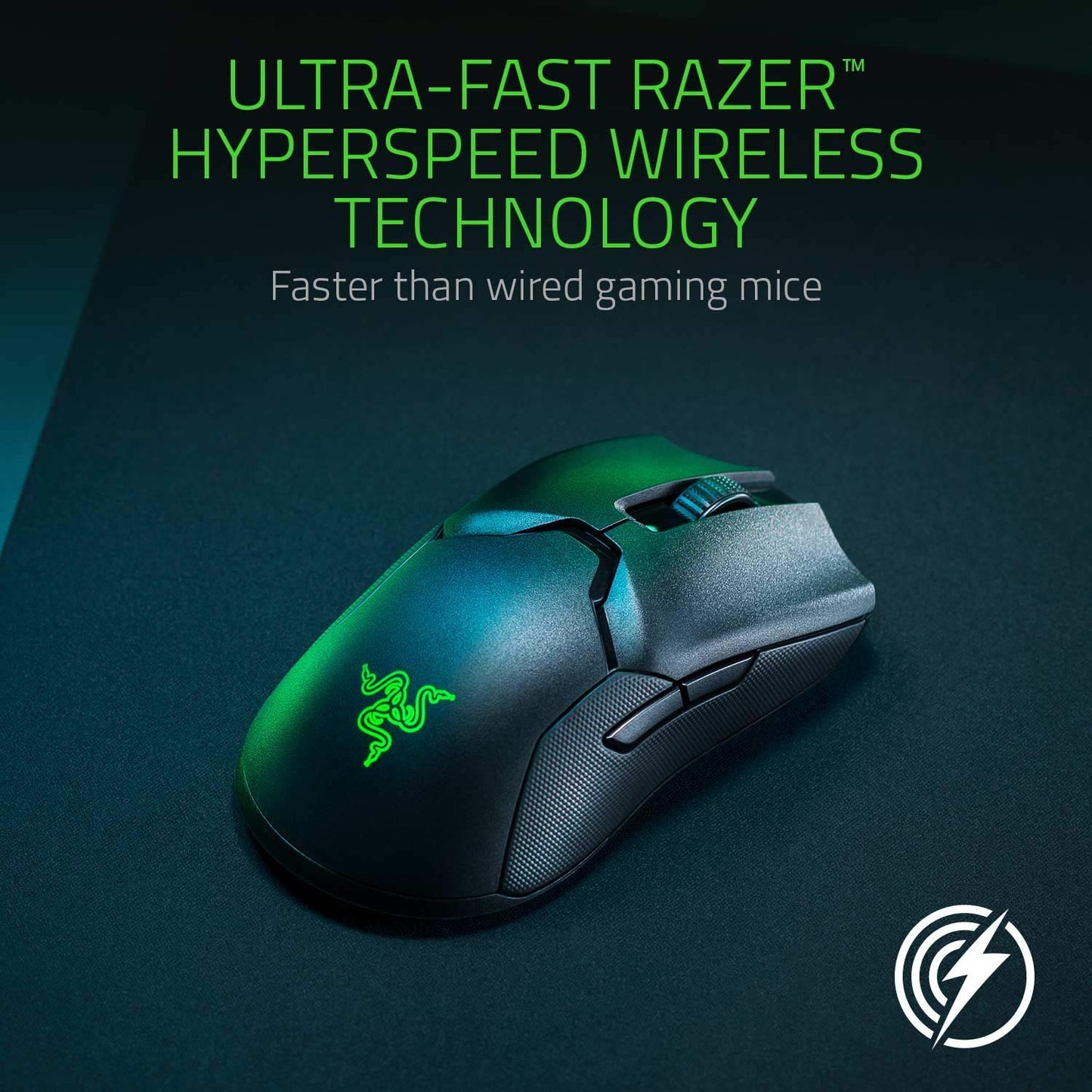 RAZER Viper Ultimate Hyperspeed Lightest Charging Dock Ambidextrous Gaming Mouse ( RZ01-03050100-R3A1 ) ( 200000DPI / 8 Macro Button ) ( Black )