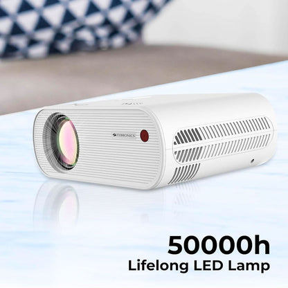 ZEBRONICS LP1000 LED FHD White Projector with 3300 Lumens Max