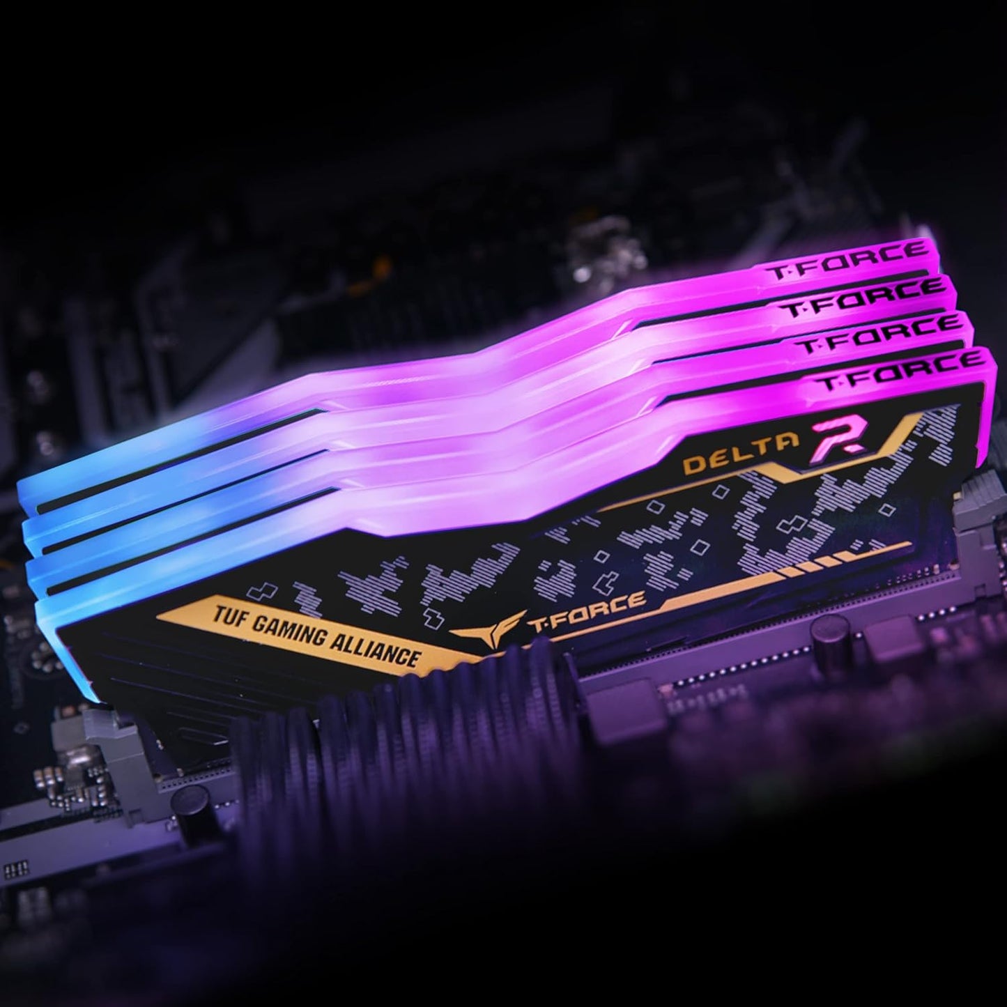 TEAMGROUP T-FORCE DELTA RGB TUF 32GB (16GBX2) DDR4 3200MHZ YELLOW DESKTOP RAM
