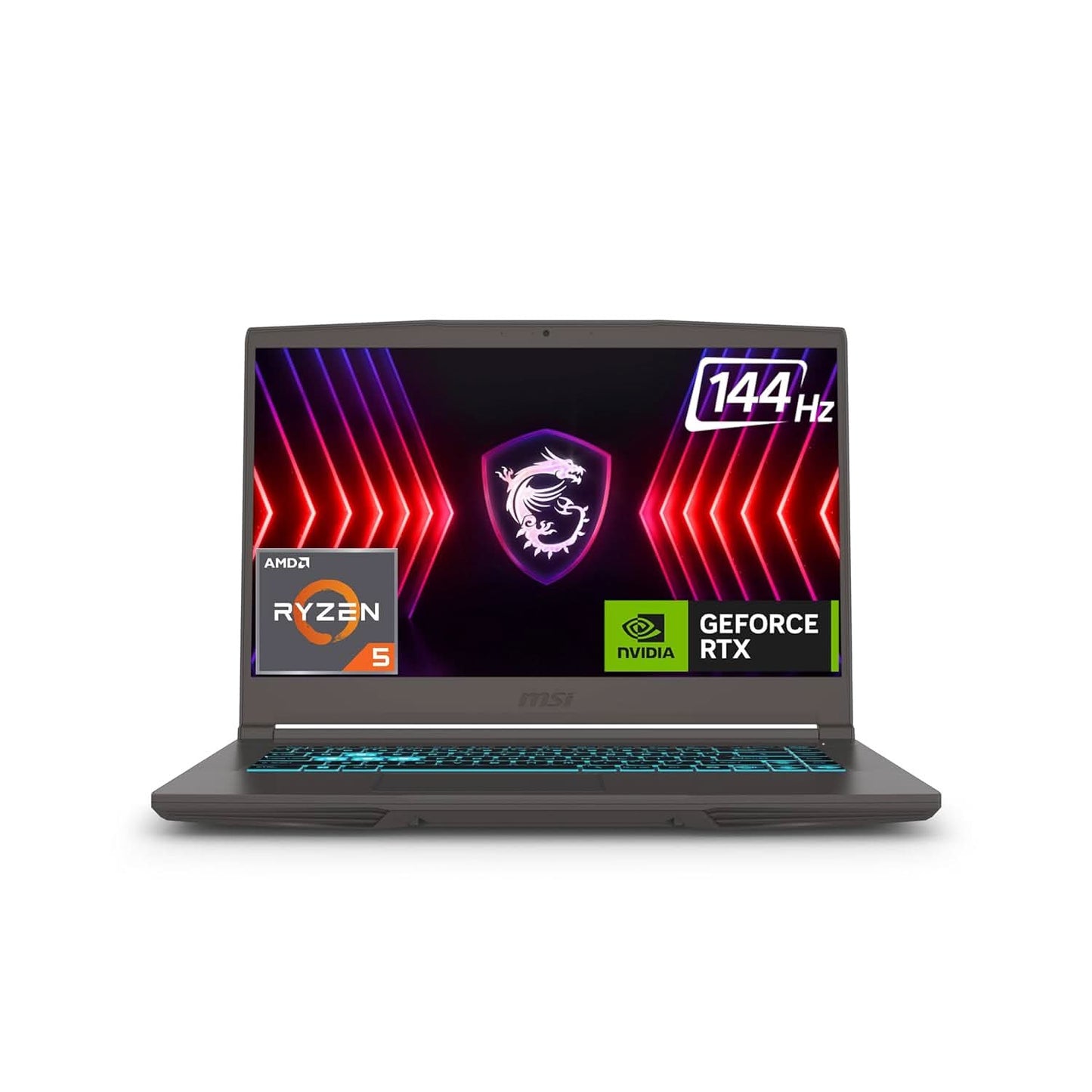 MSI THIN A15, AMD 7TH GEN. RYZEN 5 7535HS, 40CM FHD 144HZ GAMING LAPTOP (16GB/512GB NVME SSD/WINDOWS 11 HOME/MSO 2021/NVIDIA GEFORCE RTX 2050, GDDR6 4GB/BLACK/1.86KG) B7UCX-285IN