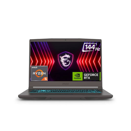 MSI THIN A15, AMD 7TH GEN. RYZEN 5 7535HS, 40CM FHD 144HZ GAMING LAPTOP (16GB/512GB NVME SSD/WINDOWS 11 HOME/MSO 2021/NVIDIA GEFORCE RTX 2050, GDDR6 4GB/BLACK/1.86KG) B7UCX-285IN