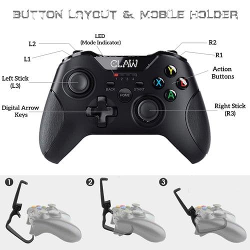 CLAW Shoot Wireless Bluetooth Mobile Gamepad Controller (With Mobile Holder)