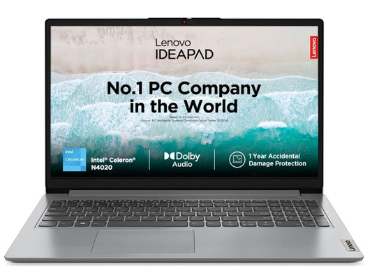 LENOVO IDEAPAD SLIM 1 INTEL CELERON N4020 15.6 INCH (39.6CM) THIN & LIGHT LAPTOP (8GB RAM/512GB SSD/WINDOWS 11 HOME/OFFICE HOME & STUDENT 2021/1YR ADP FREE/GREY/1.3KG), 82V700KHIN