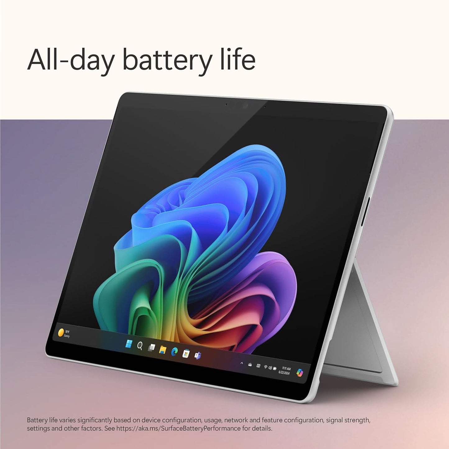MICROSOFT NEW SURFACE PRO (11TH EDITION) - WINDOWS 11 HOME COPILOT + PC - 13" LCD PIXELSENSE TOUCHSCREEN - QUALCOMM SNAPDRAGON X PLUS (10 CORE,WI-FI) - 16GB RAM - 256GB SSD - PLATINUM - ZHX-00014