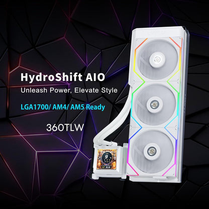 LIAN LI HYDROSHIFT LCD 360TL LIQUID CPU COOLER - WHITE
