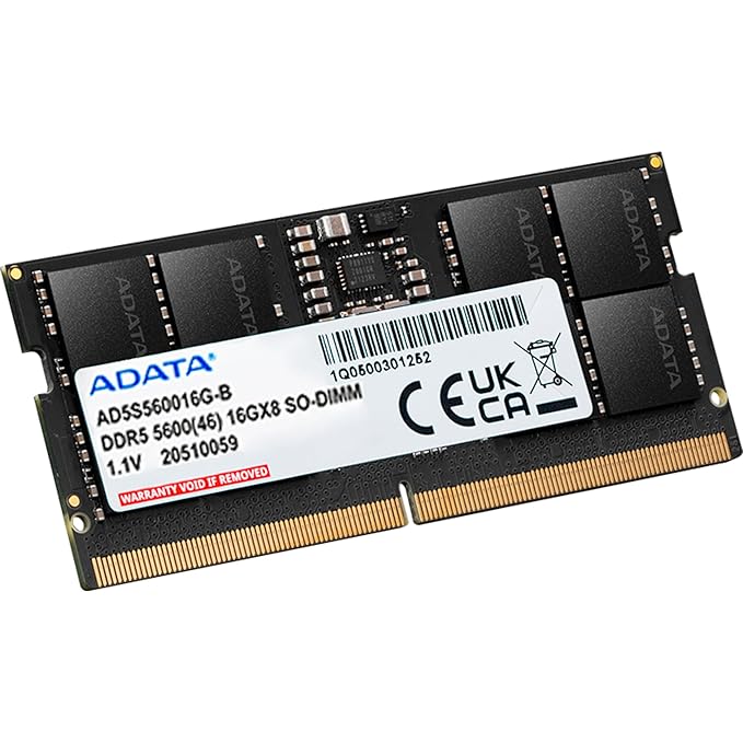 ADATA 16GB (1X16GB) 5600MHZ CL46 SO-DIMM DDR5 LAPTOP RAM (AD5S560016G-S)