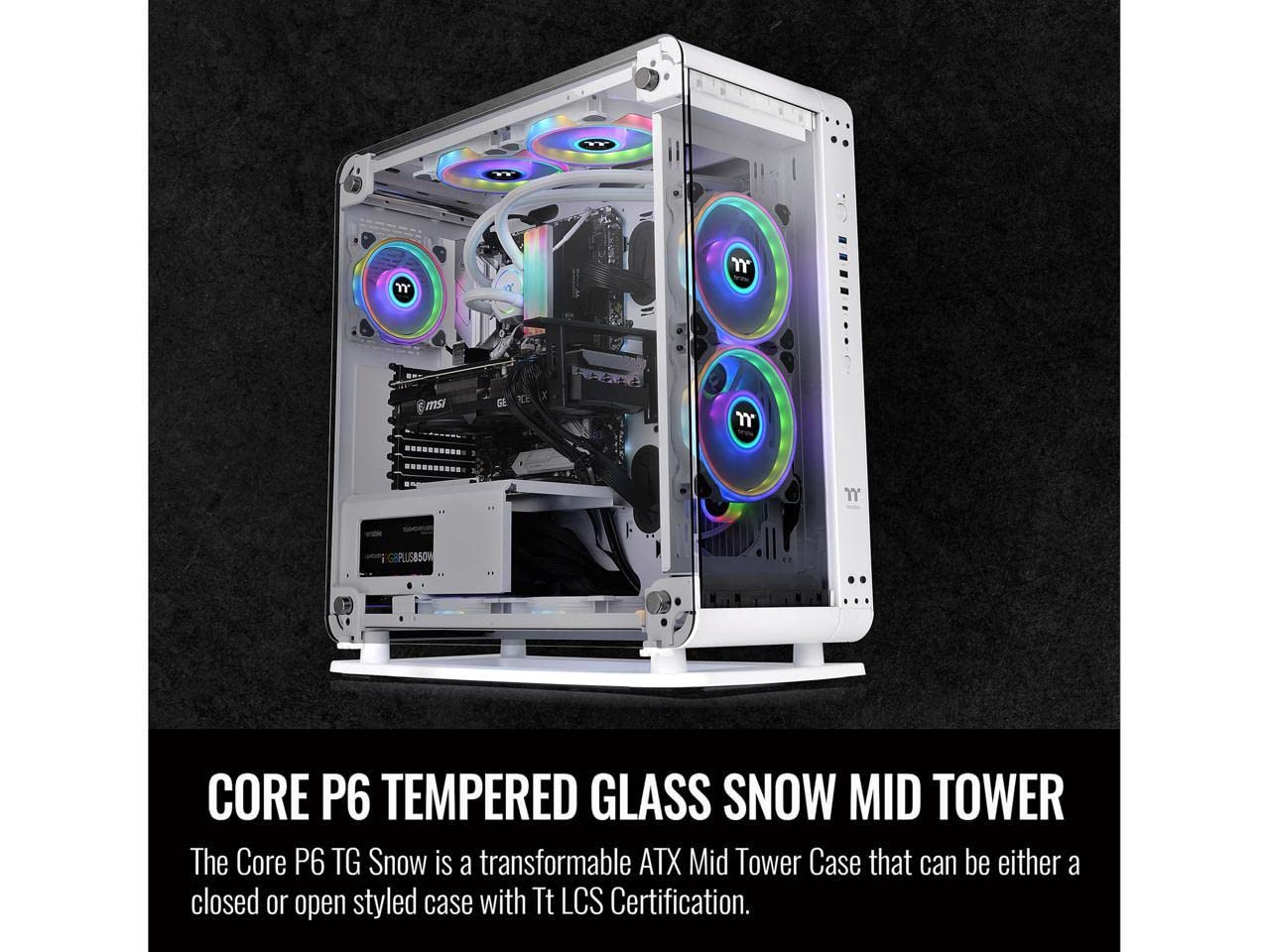 THERMALTAKE CORE P6 TG SNOW WHITE EDITION ATX MID TOWER CABINET