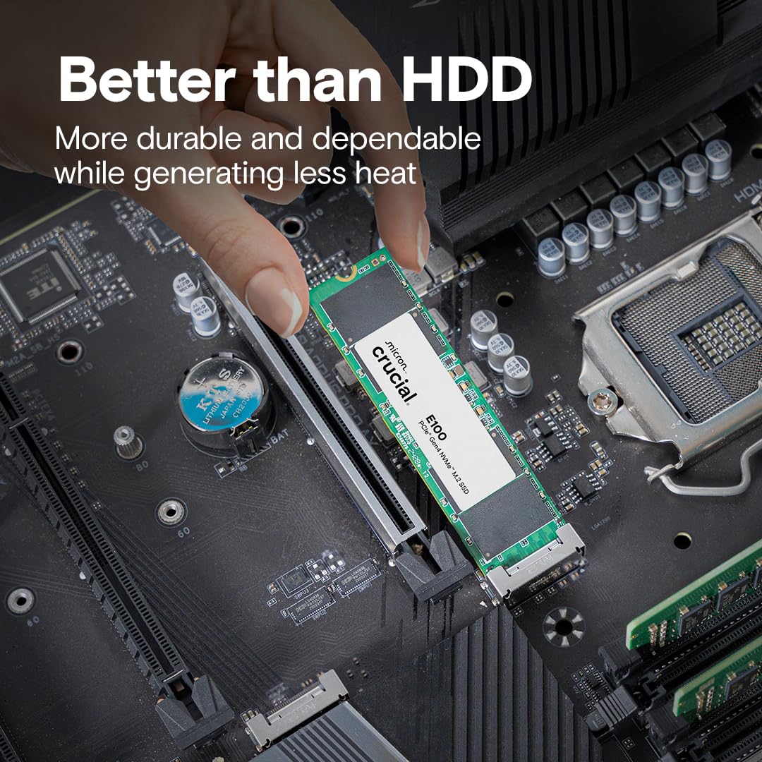 CRUCIAL E100 1TB PCIE GEN4 2280 NVME M.2 SSD CT1000E100SSD8