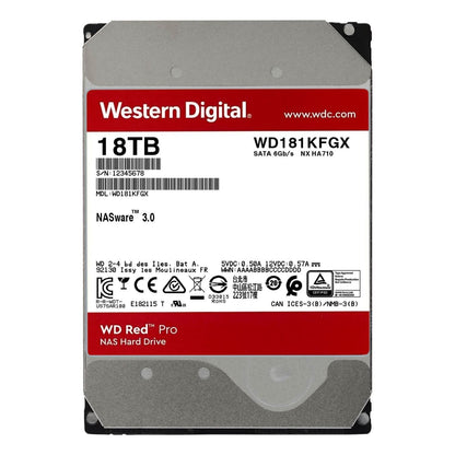 Western Digital 18TB WD Red Pro NAS Internal Hard Drive WD181KFGX-68CKWNO