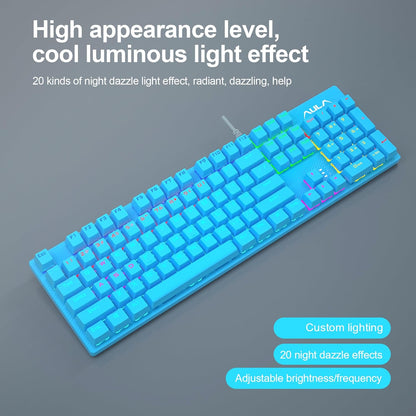 AULA S2022 MECHANICAL WIRED GAMING KEYBOARD (BLUE)