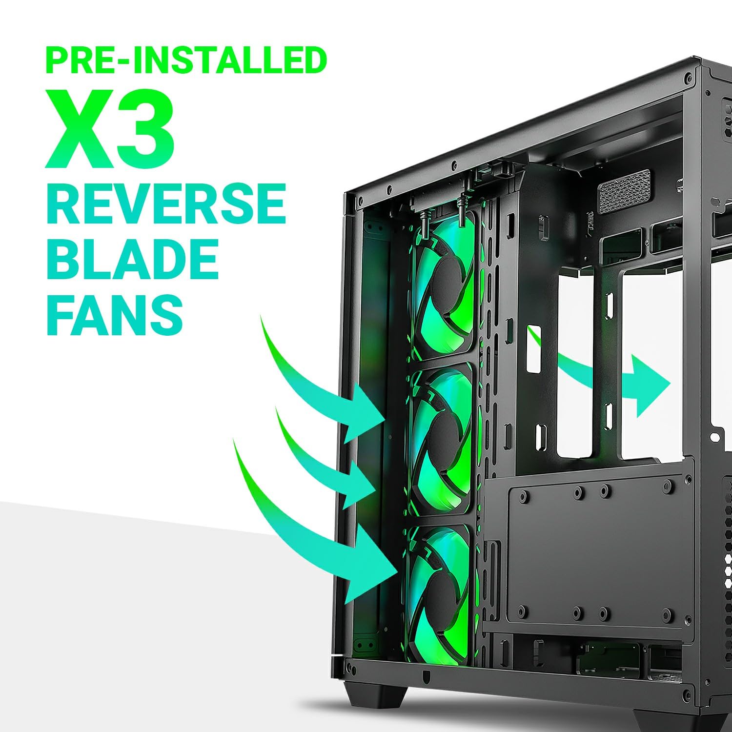 ANT ESPORTS CRYSTAL X11 MID-TOWER ATX CABINET GREEN