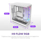 NZXT H9 FLOW RGB (2025) LARGE DUAL-CHAMBER MID-TOWER GAMING CABINET - WHITE (CM-H92FW-R1)