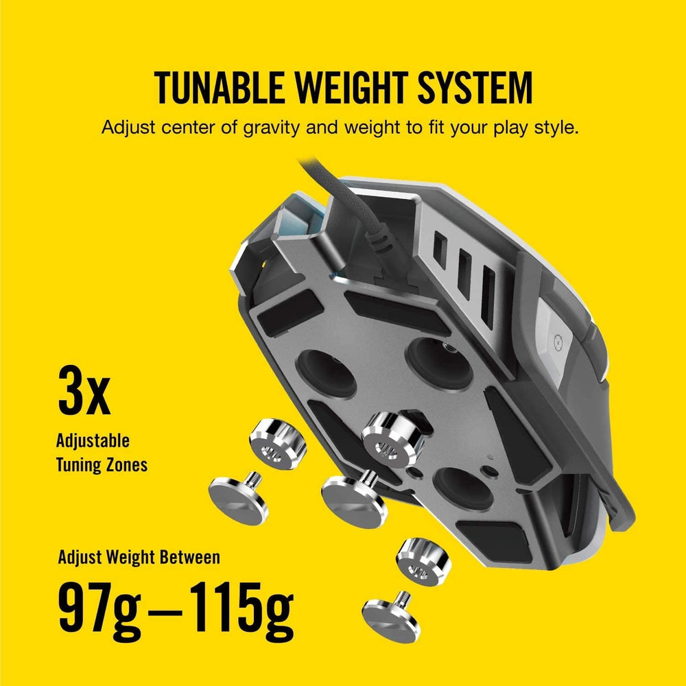 CORSAIR M65 Elite Wired Ergonomic Gaming Mouse ( M65 ) ( 18000DPI / 8 Macro Buttons ) ( White )