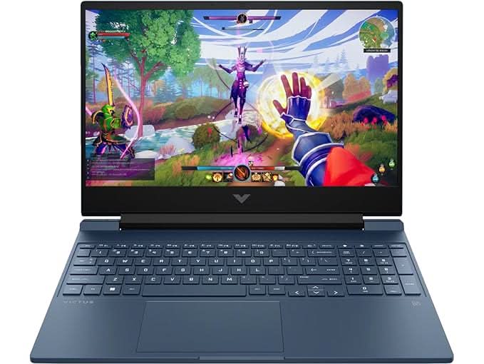 HP Smartchoice Victus, AMD Ryzen 7 7445HS 4GB NVIDIA GeForce RTX 2050 - (16 GB/512 GB SSD/Windows 11 Home) FHD,144Hz, 300 nits,15.6'', M365 Office24, Blue, 2.29kg,15-fb3122AX Gaming Laptop