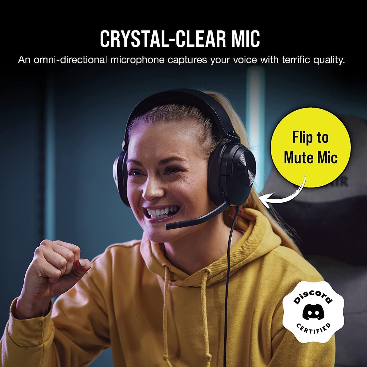 CORSAIR HS55 Wired 7.1 Surround Gaming Headphone With Mic ( Carbon ) ( PC/Mobile/PS )