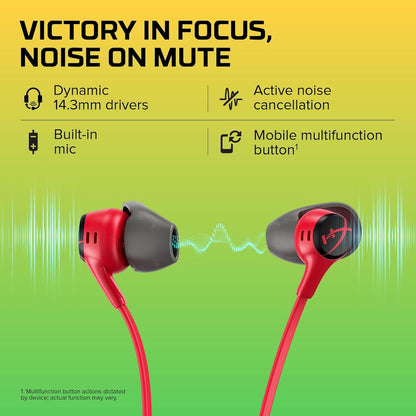 HYPERX CLOUD EARBUDS II GAMING EARBUDS WITH MIC-RED (705L8AA),IN-EAR,WIRED