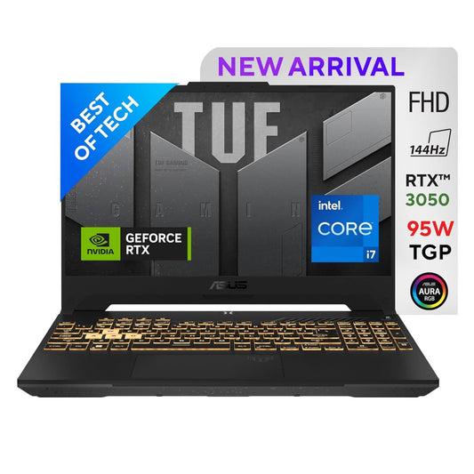 ASUS TUF GAMING F15 12TH GEN, INTEL CORE I7-12700H GAMING LAPTOP(NVIDIA RTX 3050-4GB/95W TGP/16GB RAM/512GB SSD/FHD/15.6 INCH/144HZ/RGB KB/90WHR/WINDOWS 11//JAEGER GRAY/2.20 KG) FX577ZC-HN193W