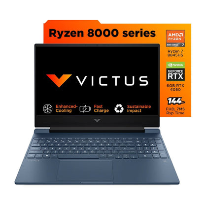 HP VICTUS 15 FB2114AX [R7-8845HS RYZEN/16GB/512GB SSD/WIN11 HOME+MSO/15.6 INCH/6GB-RTX4050 GRAPHICS /1 YEAR(S)/BLUE]