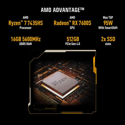 ASUS TUF GAMING A16 ADVANTAGE EDITION, GAMING LAPTOP, AMD RYZEN 7 7435HS, RADEON RX 7600S GPU (16GB/512GB/40.64 CMS (16) FHD+/WINDOWS 11 HOME) FA617NSR-RL083W