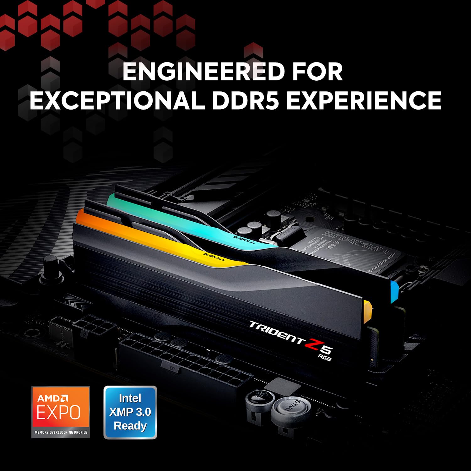 GSKILL TRIDENT Z5 RGB 64GB (2*32GB) DDR5 6000 MHZ CL36 RAM MEMORY - F5-6000J3636F32GX2-TZ5RK