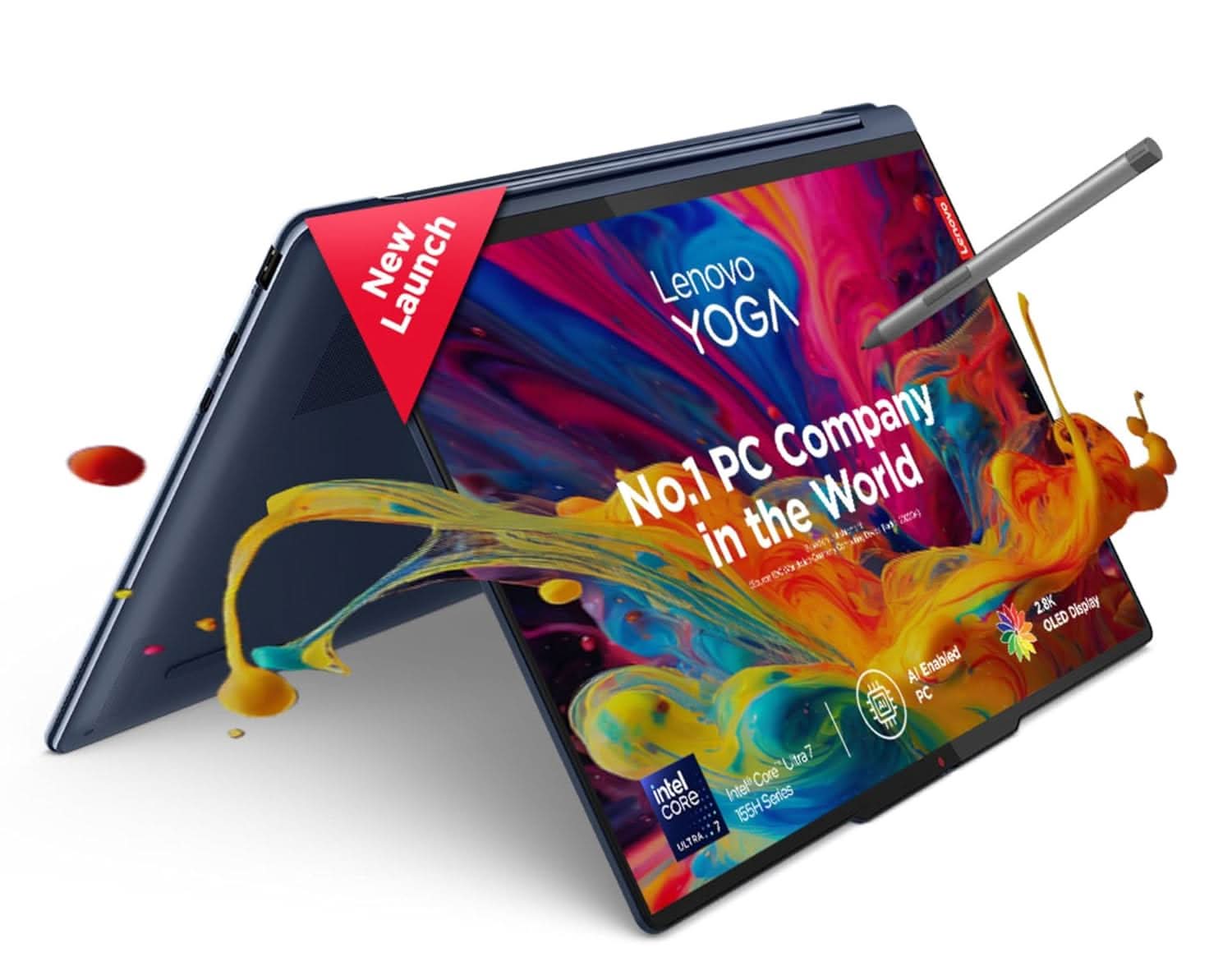 LENOVO YOGA 9 INTEL EVO CORE ULTRA 7 155H BUILT-IN AI 14 INCH(35.5CM) 2.8K OLED 400NITS 2-IN-1 LAPTOP (32GB/1TB SSD/WIN 11/OFFICE 21/DIGITAL PEN/5.0MP+IR CAMERA/3 MON. GAME PASS/BLUE/1.5KG), 83AC001LIN