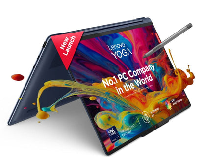 LENOVO YOGA 9 INTEL EVO CORE ULTRA 7 155H BUILT-IN AI 14 INCH(35.5CM) 2.8K OLED 400NITS 2-IN-1 LAPTOP (32GB/1TB SSD/WIN 11/OFFICE 21/DIGITAL PEN/5.0MP+IR CAMERA/3 MON. GAME PASS/BLUE/1.5KG), 83AC001LIN