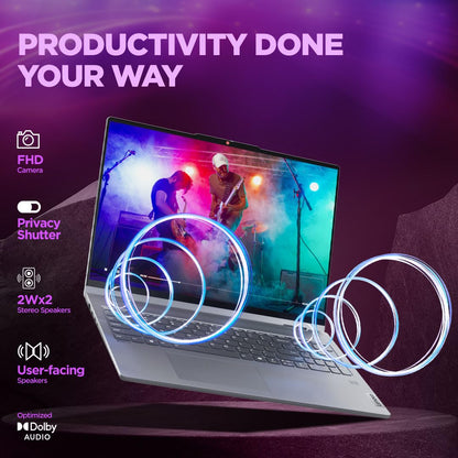 LENOVO IDEAPAD 5 2-IN-1 AMD RYZEN 7 8845HS 14 INCH (35.5CM) WUXGA IPS 300NITS CONVERTIBLE LAPTOP (16GB/512GB SSD/WIN 11/OFFICE 21/BACKLIT KB/FPR/FHD CAMERA/ALEXA/3 MON.GAME PASS/GREY/1.6KG), 83DR003BIN