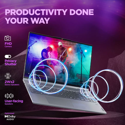 LENOVO IDEAPAD 5 2-IN-1 AMD RYZEN 5 8645HS 14" (35.5CM) WUXGA IPS 300NITS CONVERTIBLE LAPTOP (16GB RAM/512GB SSD/WIN 11/OFFICE HOME 2024/BACKLIT KB/FPR/FHD CAMERA/GREY/1.6KG), 83DR007CIN