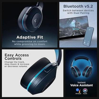 Boat Rockerz 425 Bluetooth Wireless Over Ear Headphone with Mic (Oceana Blue)