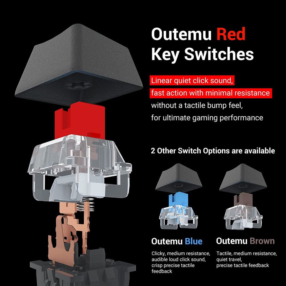 REDRAGON Kumara K552 Rainbow Tenkeyless Mechanical Gaming Keyboard ( Black ) ( Red Switch )