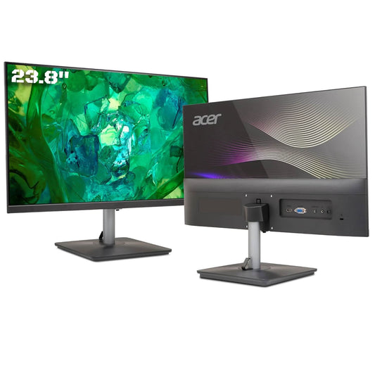 ACER RS242YVBP 23.8 INCH FULL HD IPS ULTRA-THIN (6.9MM) BACKLIT LED MONITOR I COLOR PATTERNED BACK MOOD LIGHT I DUAL GLASS DESIGN, SLEEK METAL FRAME I 1 MS, 100HZ I 1XHDMI 1XVGA I SPEAKERS I EYE CARE
