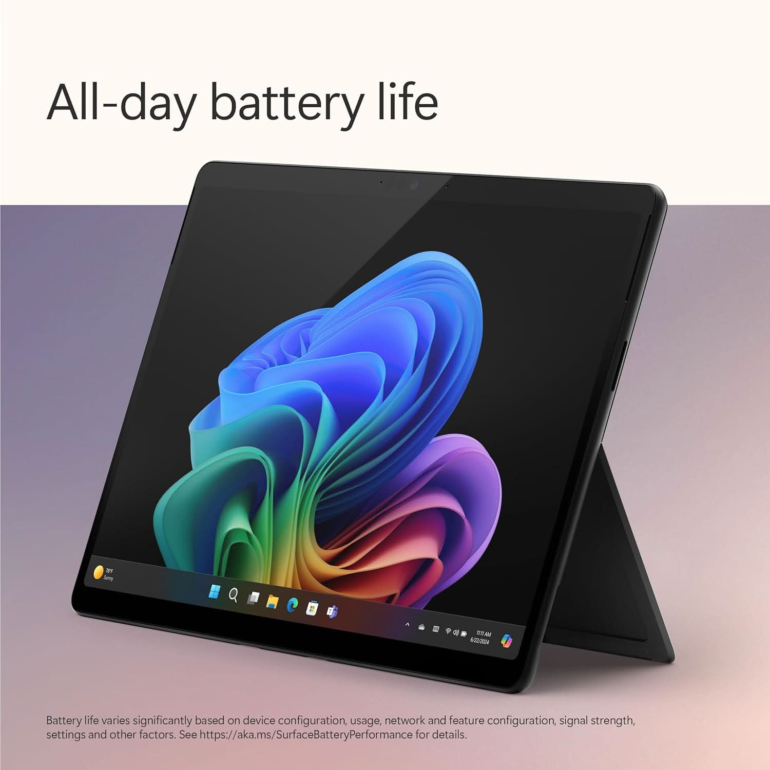 MICROSOFT NEW SURFACE PRO (11TH EDITION) - WINDOWS 11 HOME COPILOT + PC - 13 OLED PIXELSENSE TOUCHSCREEN - QUALCOMM SNAPDRAGON X ELITE (12 CORE) - 16GB RAM - 512GB SSD - BLACK - ZIA-00031