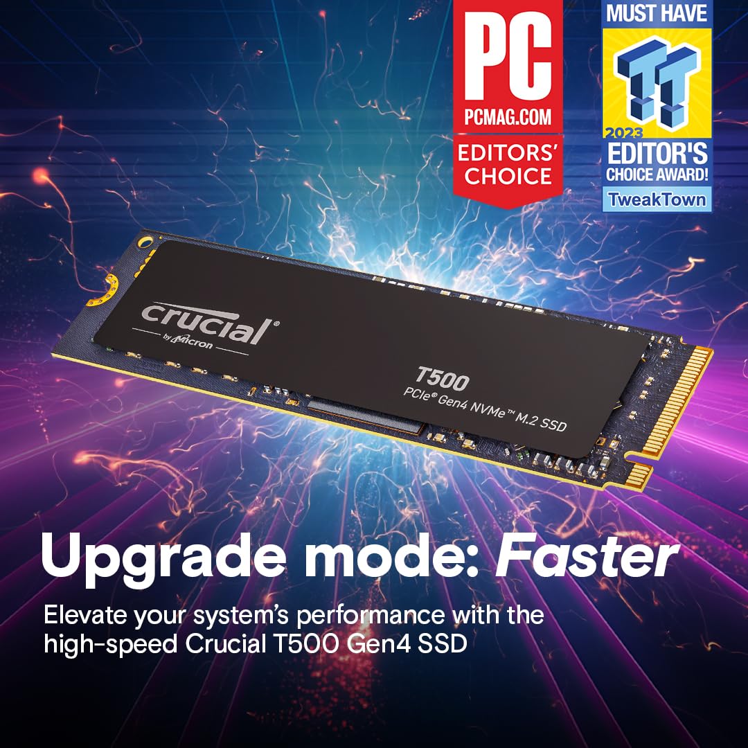CRUCIAL T500 1TB PCIE GEN4 NVME M.2 SSD CT1000T500SSD8
