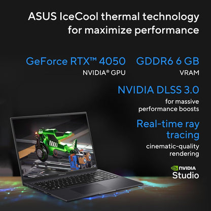 ASUS VIVOBOOK 16X K3605ZU-RP304WS [CI5-12500H 12TH GEN/16GB/512GB SSD/WIN11 HOME+MSO/16.0 INCH/6GB-RTX4050 GRAPHICS /1 YEAR(S)/BLACK]
