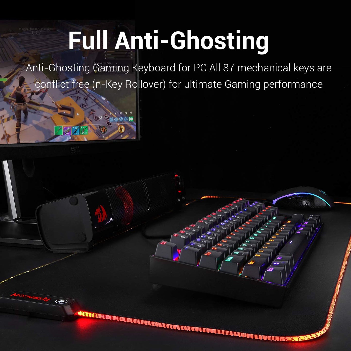 REDRAGON Kumara K552 Rainbow Tenkeyless Mechanical Gaming Keyboard ( Black ) ( Red Switch )