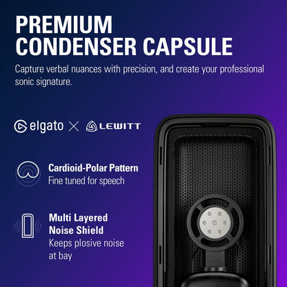 ELGATO WAVE:3 PREMIUM USB CONDENSER UNIDIRECTIONAL MICROPHONE AND DIGITAL MIXING SOLUTION 10MAB9901
